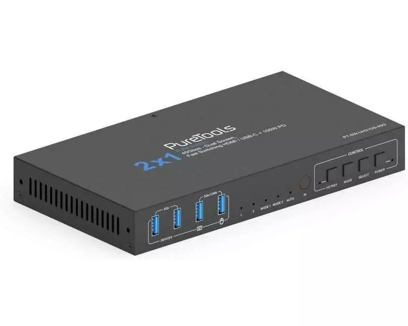 PureLink PureTools PT-SW-UH21DS-40G HDMI 2.1 Dual Screen KVM Switcher 8K 60 Hz