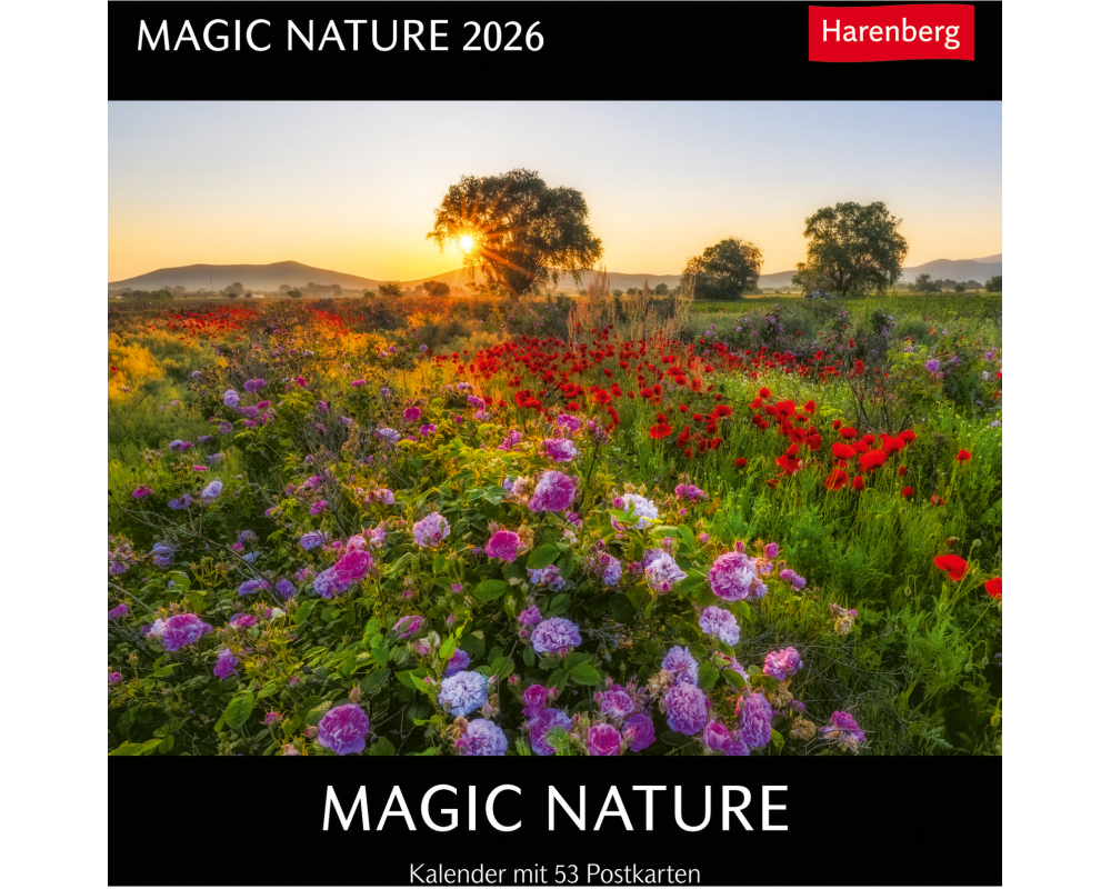 HARENBERG Postkartenkalender 2026 3310116+26 Magic Nature DE 16x17.5cm