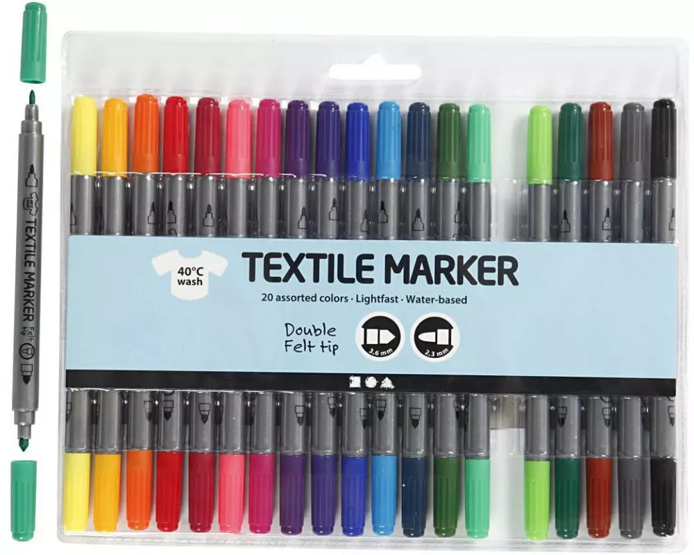 Creativ Company Textilmarker Set 20 Stifte