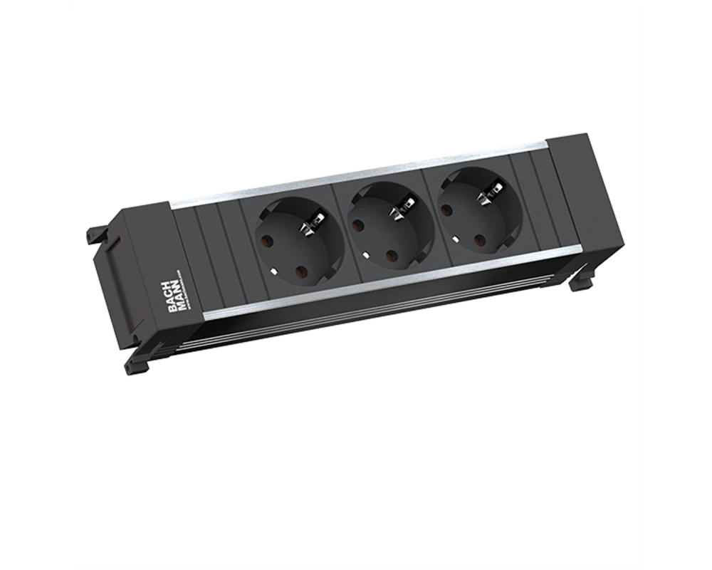 BACHMANN POWER FRAME 3xCEE7/3, Strom 2,0m AEH inkl. Montagestecker