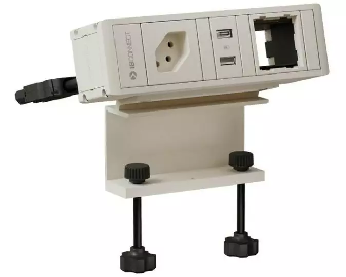 max connect Steckdoseneinheit CUBO T T13, USB-A/C, Leermodul Weiss