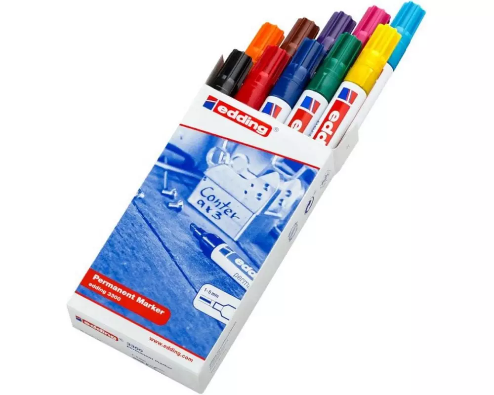 edding Permanent-Marker 3300 10 Stück, Mehrfarbig