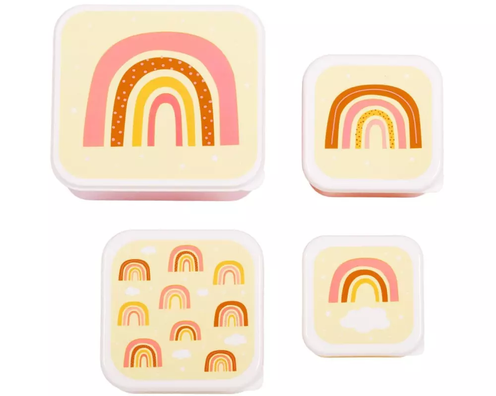 A Little Lovely Company Lunchbox & Snack Box Set Regenbogen