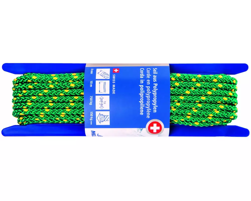 Meister Polypropylenseil Ø 8 mm, 10 m, 750 kg, Grün-Gelb