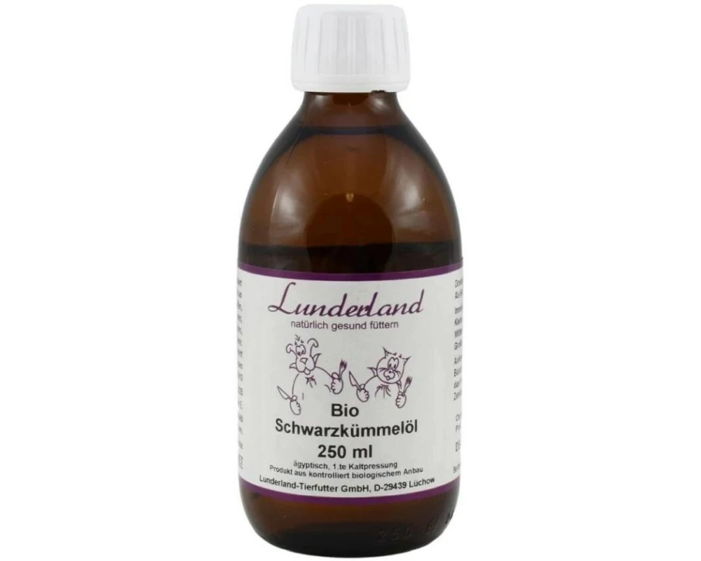 Lunderland Hunde-Nahrungsergänzung Bio-Schwarzkümmelöl 250 ml