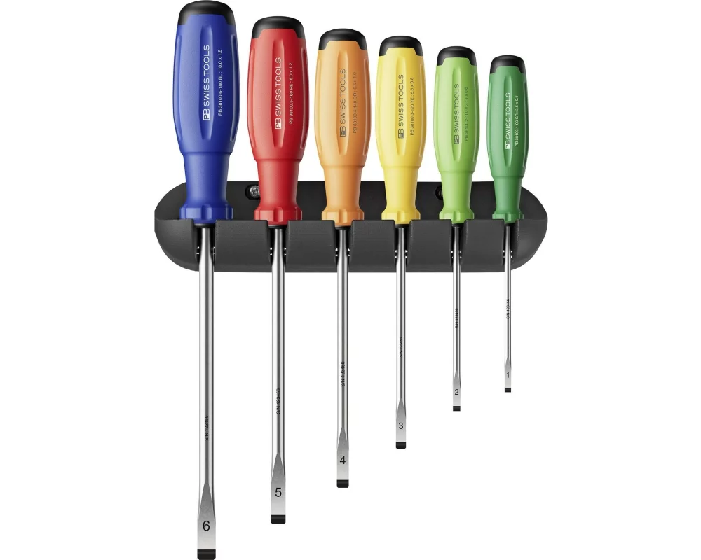 PB Swiss Tools Schraubenzieher-Set SwissGrip Evo Schlitz