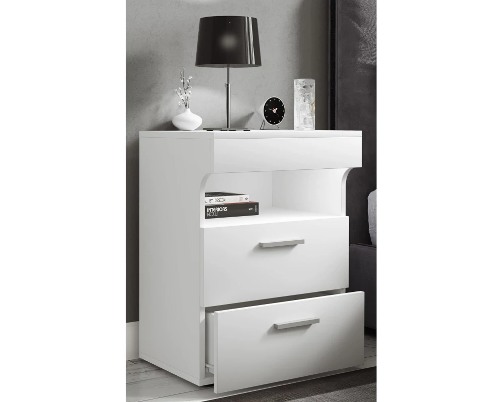 VCM Nachttisch Slepal L 45 x 61 cm, Weiss