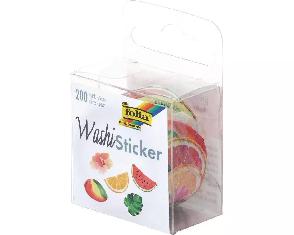 Folia Sticker auf Rolle Washi Tropical 200 Sticker