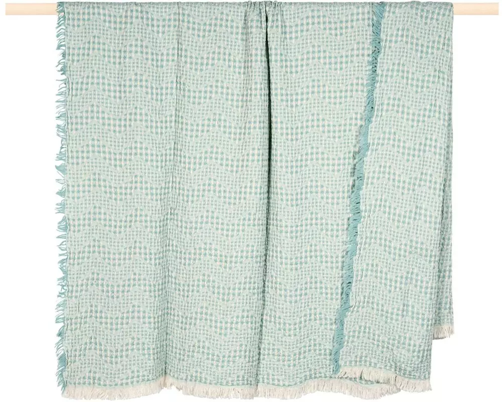 pad Decke Waffle 130 x 170 cm, Blau