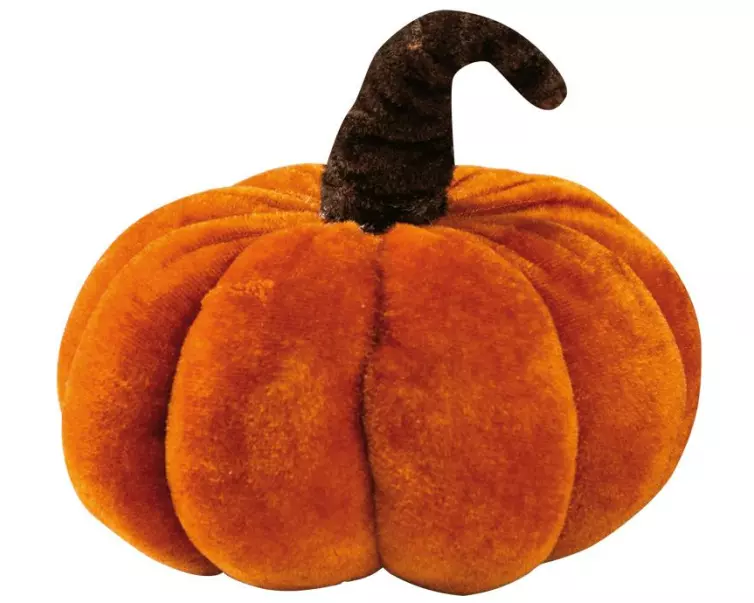 Dekomat AG Kürbis aus Samt, 13 cm x 13 cm x 11 cm, Orange