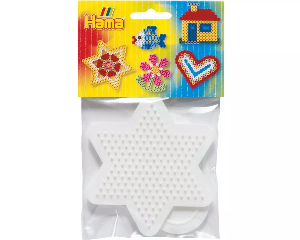 Hama Bügelperlen Platten Stern 2 Stück Weiss