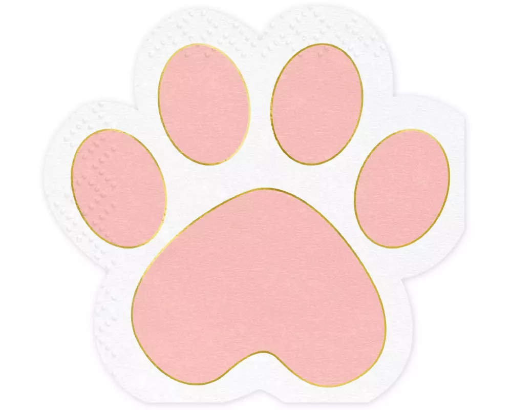 Partydeco Papierservietten Pfoten, 15.5 x 14.5 cm, 12 Stück