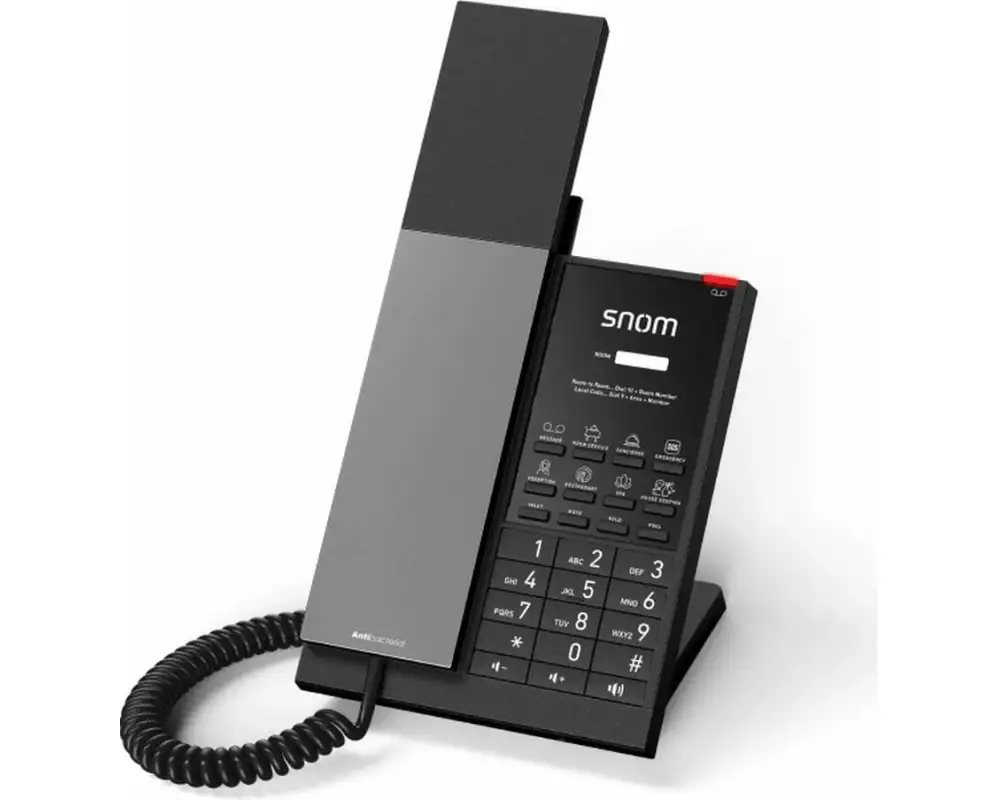 snom Tischtelefon HD350A, Analoges Hoteltelefon Schwarz