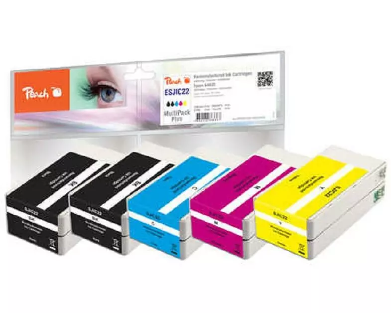 Peach Tinte für Epson SJIC22 2x BK, 1x C, M, Y