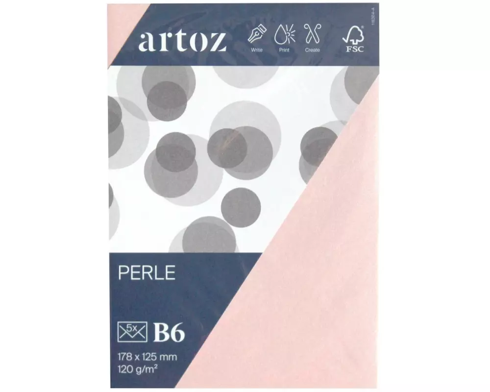 Artoz Couvert Perle B6, 5 Stück, Icerose