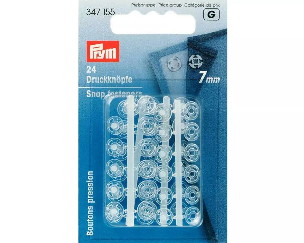 Prym Druckknöpfe Transparent, 7 mm
