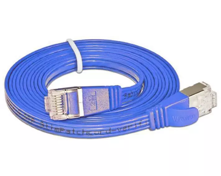 SLIM Slimpatchkabel RJ-45 - RJ-45, Cat 6, STP, 1.5 m, Blau