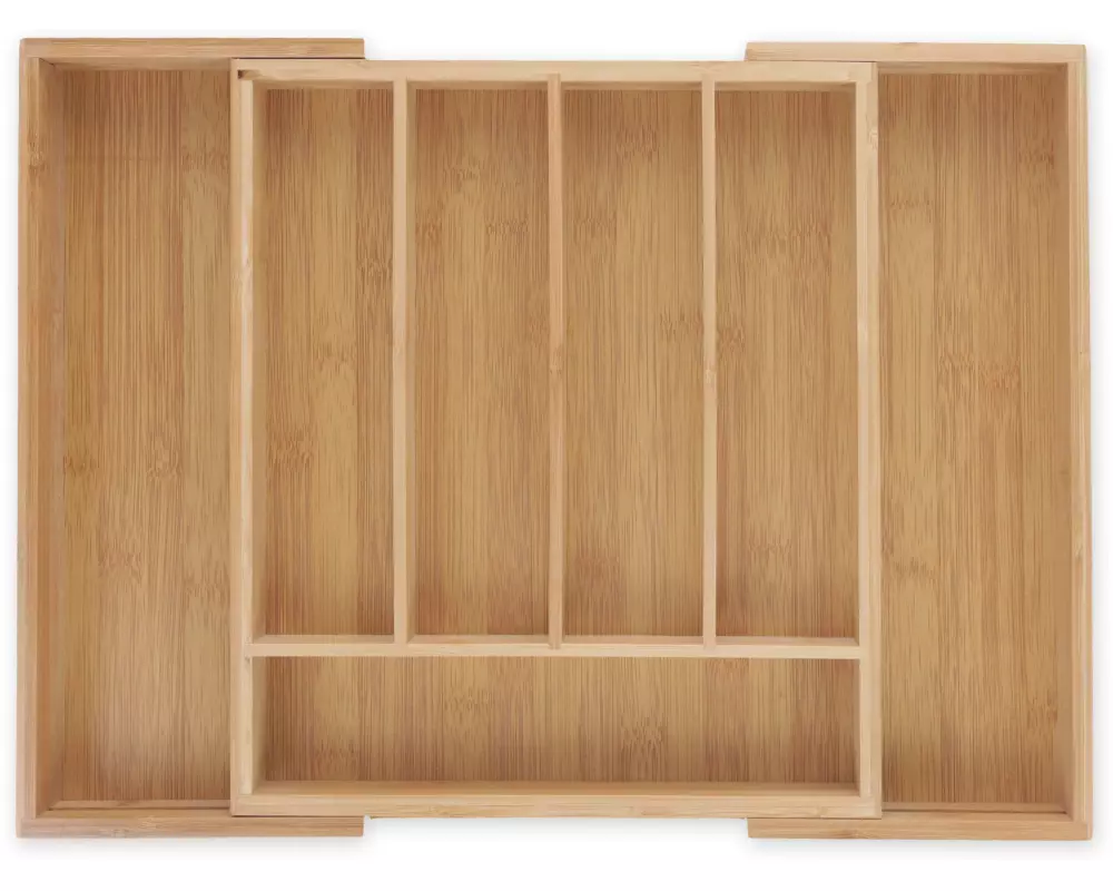 relaxdays Besteckkasten ausziehbar Hellbraun