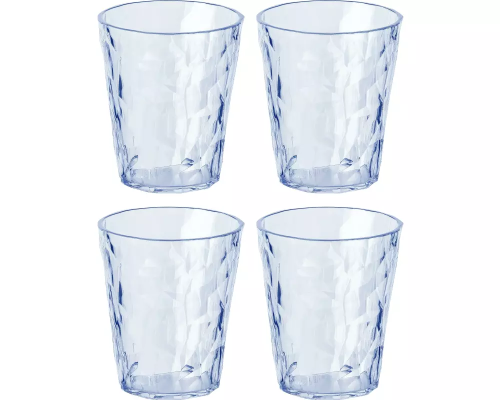 Koziol Trinkglas Club No. 1 250 ml, 4 Stück, Aquamarine