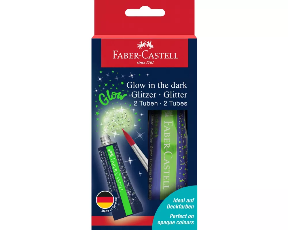 Faber-Castell Glitterpaste Glow in the dark 2 Tuben je 12 ml