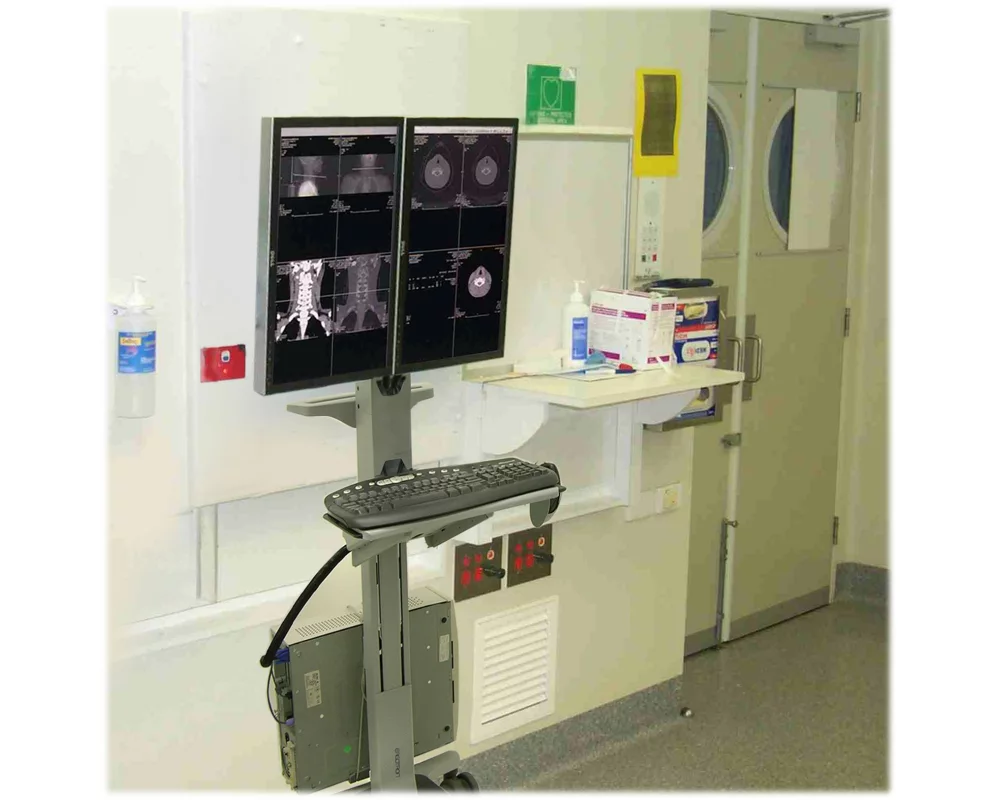 ERGOTRON roll stand, Neo-Flex dual Wide View WorkSpace cart, hight adjustable 51cm, 22 inch, 5,5-22kg, lift, rotate