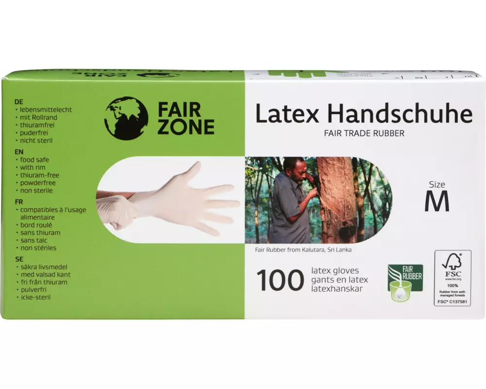 Fair Zone Einweghandschuh Latex M 100 Stück