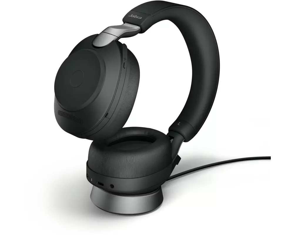 Jabra Headset Evolve2 85 Duo UC Schwarz, USB-A, inkl. Ladestation