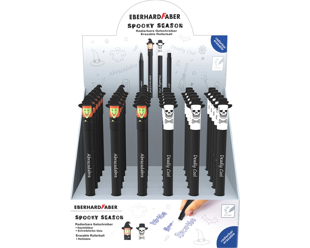 EBERHARD FABER Gelschreiber Erase It Display 583102 Halloween Edition 30 Stück