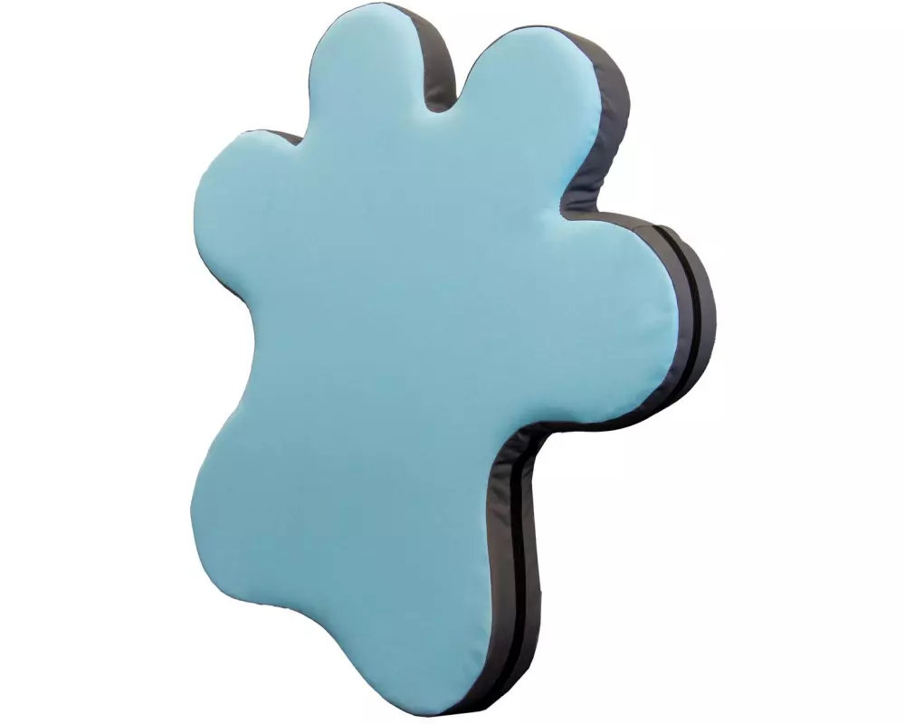 ONE DOG ONE BONE Kissen für Hundepool, Pfotenform, Blau/Grau