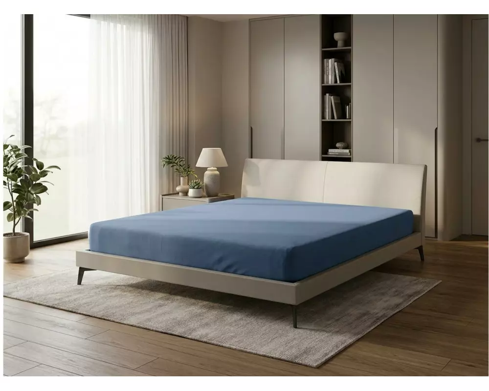 COCON Fixleintuch Jersey 140-160 x 200 cm, Smoky Blue