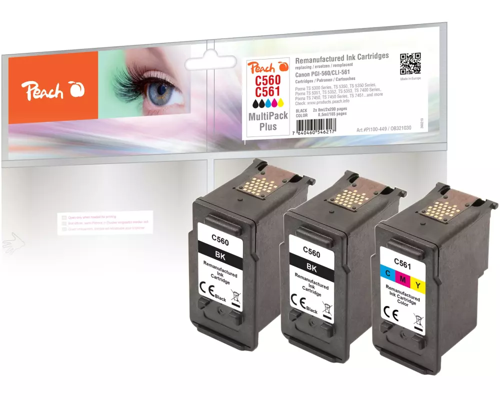 Peach Tinte Canon PG-560/CL-561 Multi-Pack-Plus C, M, Y, BK
