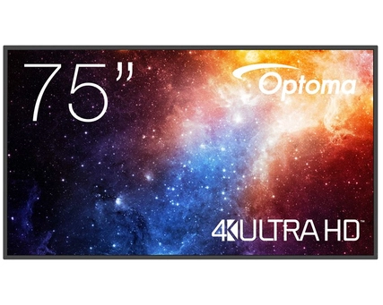 Optoma N3751K. Product design: Digital signage flat panel. Display diagonal: 190.5 cm (75"), Display technology: LED, Display resolution: 3840 x 2160 pixels, Display brightness: 450 cd/m², HD type: 4K Ultra HD. Wi-Fi. Operating hours (hours/days): 24/7. Operating system installed: Android 11. Product colour: Black