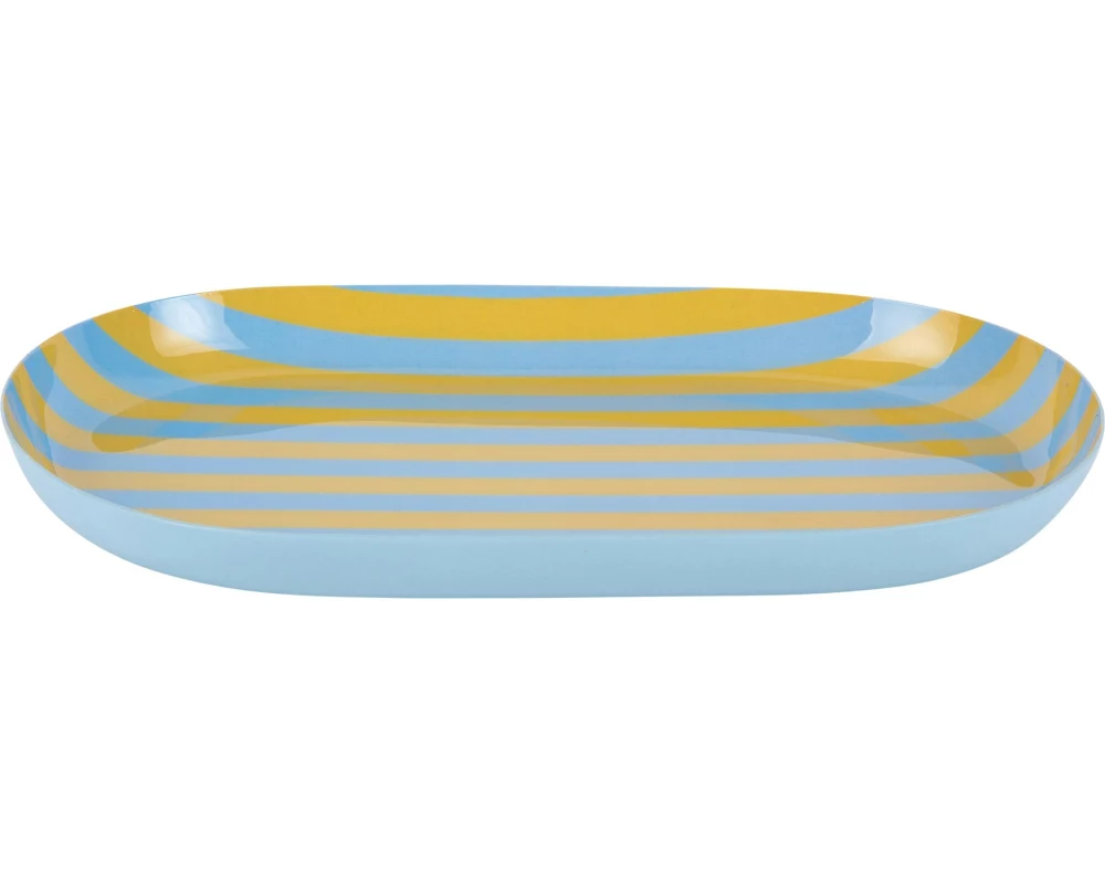 present time Servierplatte Animado Oval Small, Citrine yellow / Soft blue