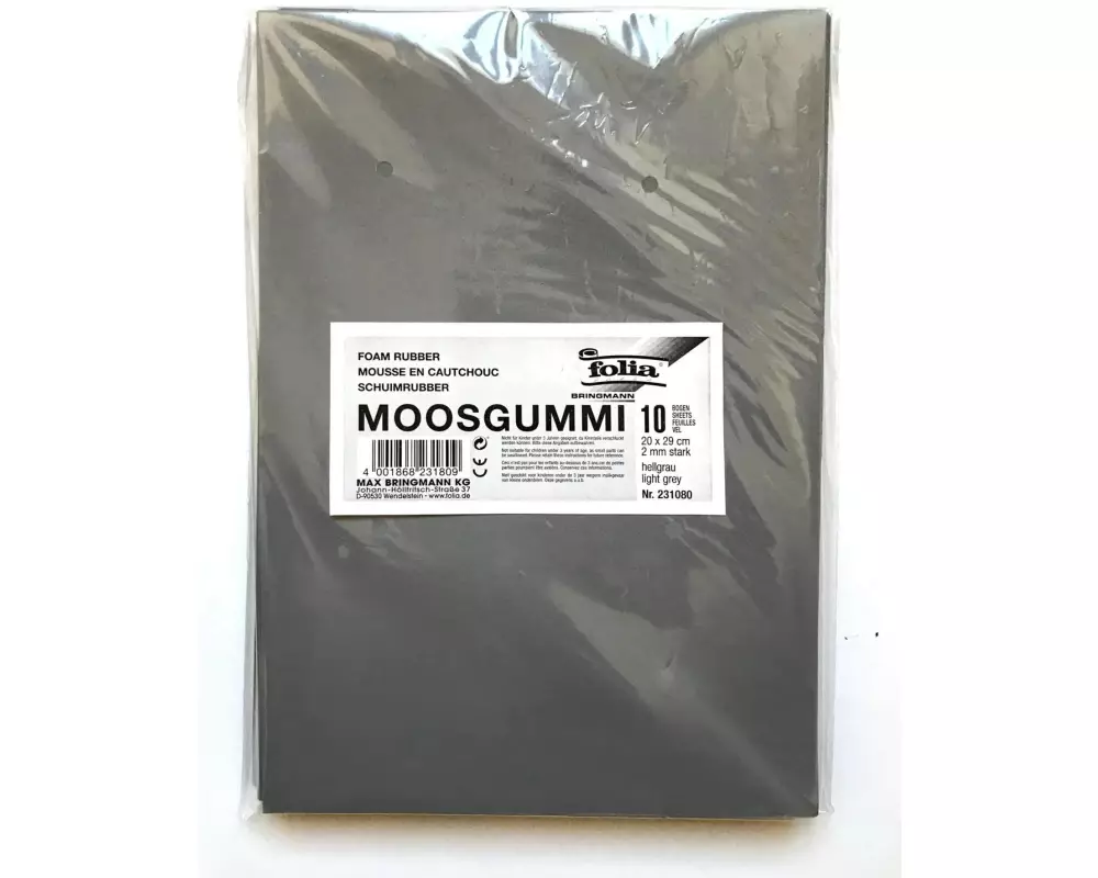 Folia Moosgummi-Set 10 Stück, Grau