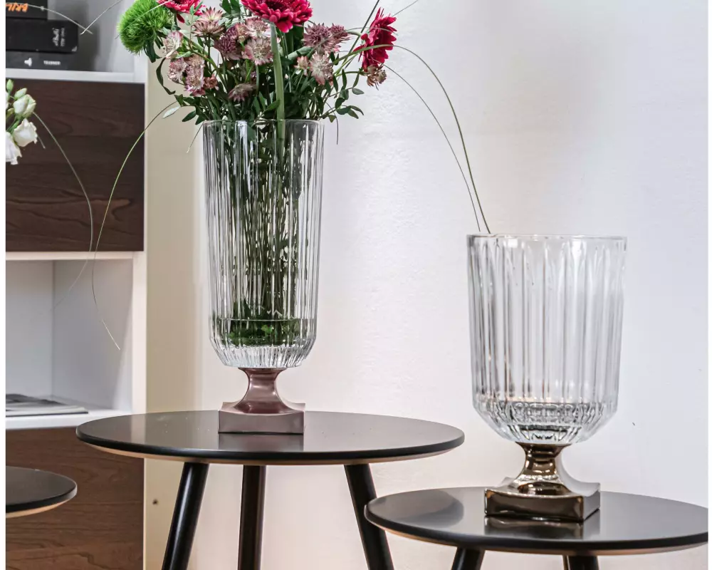 Nachtmann Minerva Vase auf Fuss in Platin 40.3 cm, Platin/Klar