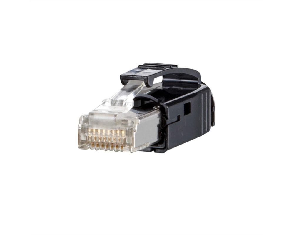 METZ CONNECT E-DAT Industry IP20 RJ45 plug black, mit Tülle schwarz