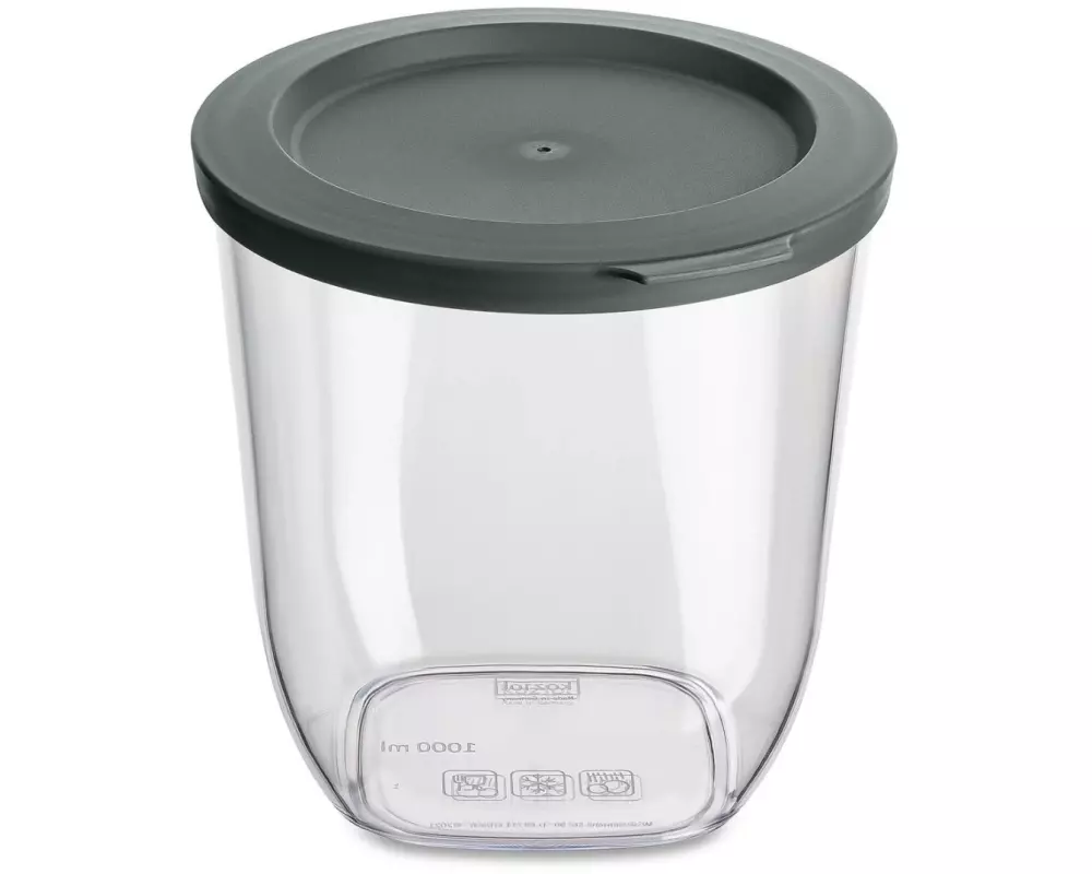 Koziol Vorratsdose Connect Dry S 1 l, Dunkelgrau/Grau