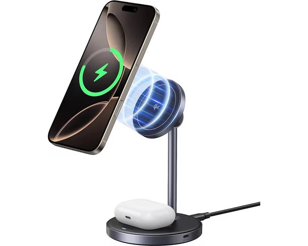 UGREEN Magnetic Wirelss Charger 45382 2-in-1 Qi2 25W, Black