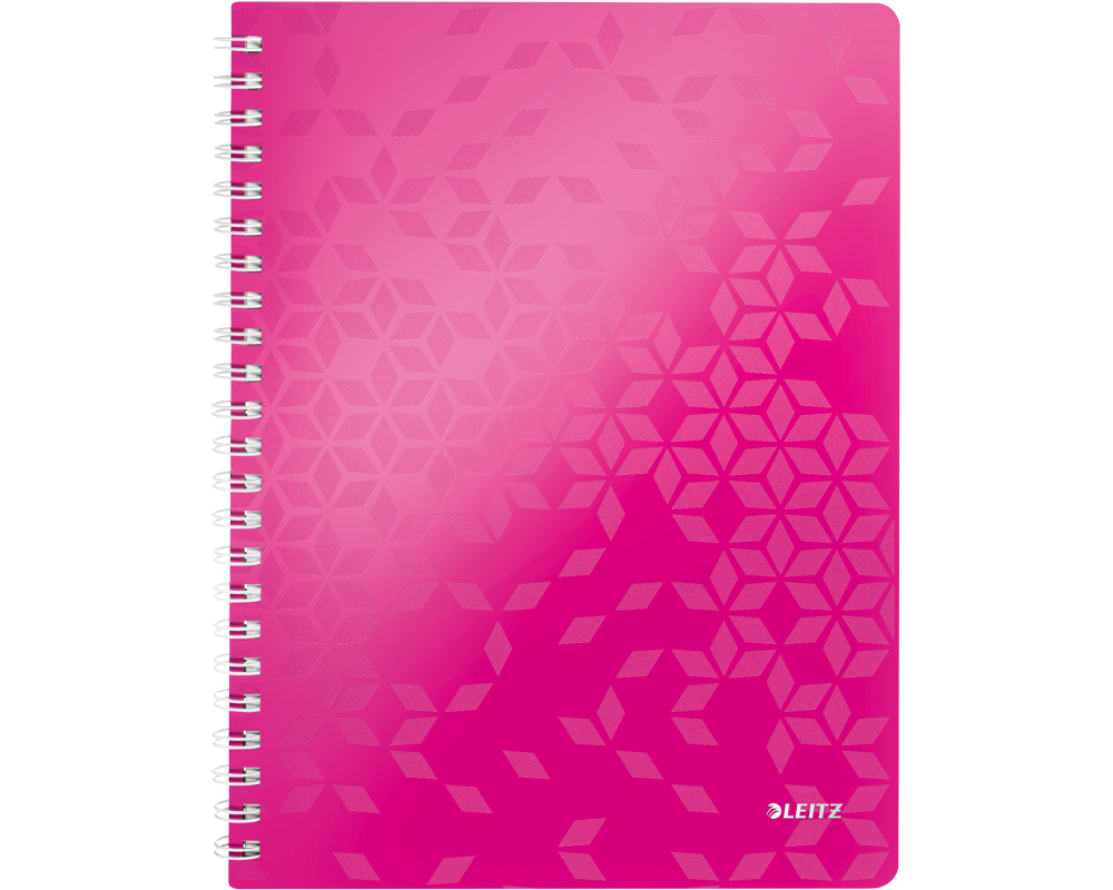 LEITZ Spiralbuch WOW PP A4 46370023 liniert, pink 80 Blatt