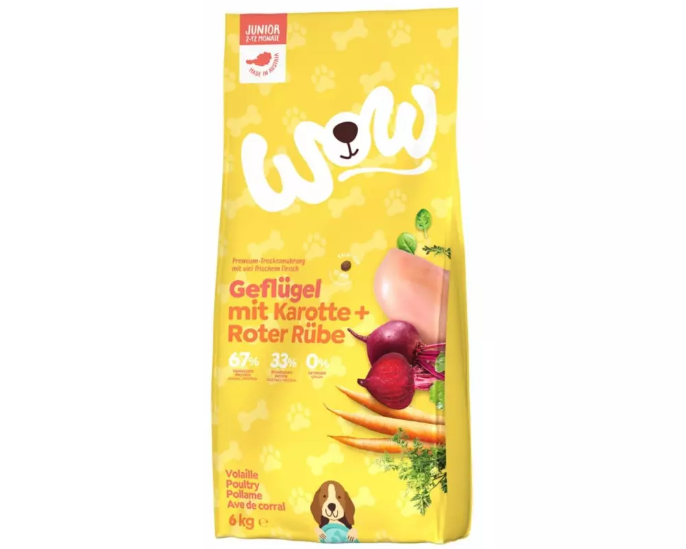 WOW Trockenfutter Minis Junior Geflügel, 6 kg