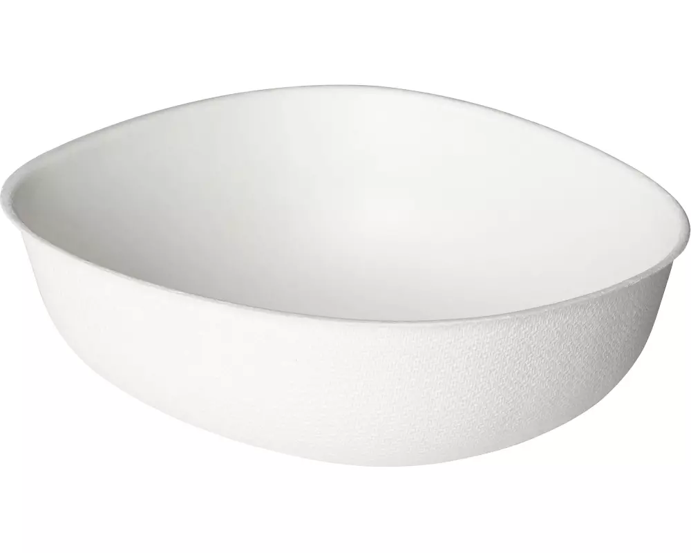 BioPak Einweg-Schale Pebble 500 ml Weiss ungeteilt, 50 Stück