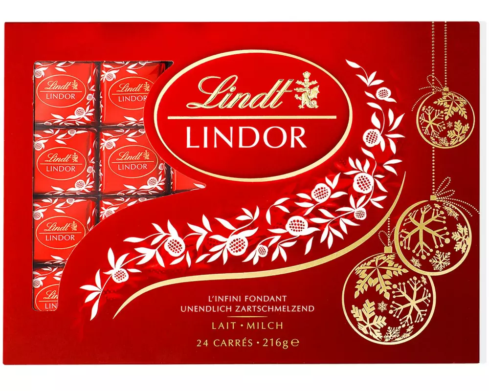 Lindt Schokolade Carrés Milch Weihnachten 216 g