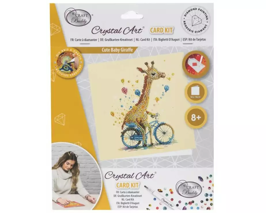 CRAFT Buddy Bastelset Crystal Art Card Giraffe