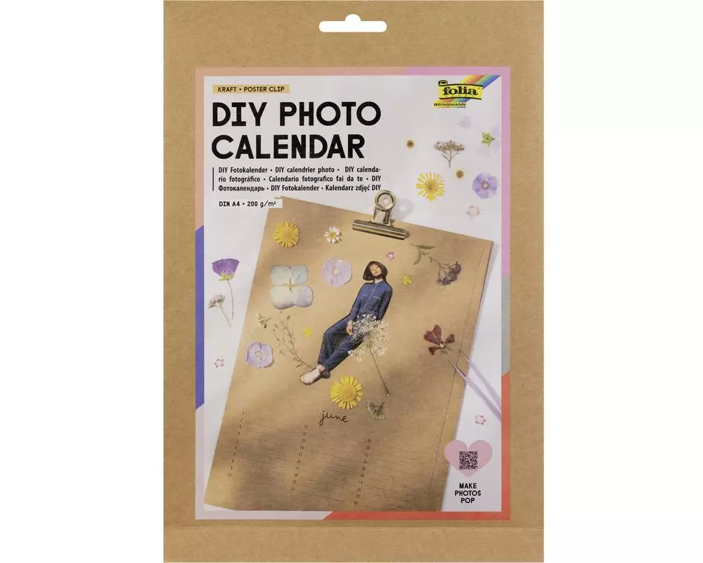 Folia DIY Fotokalender DIN A4 Kraftpapier, 13 Seiten