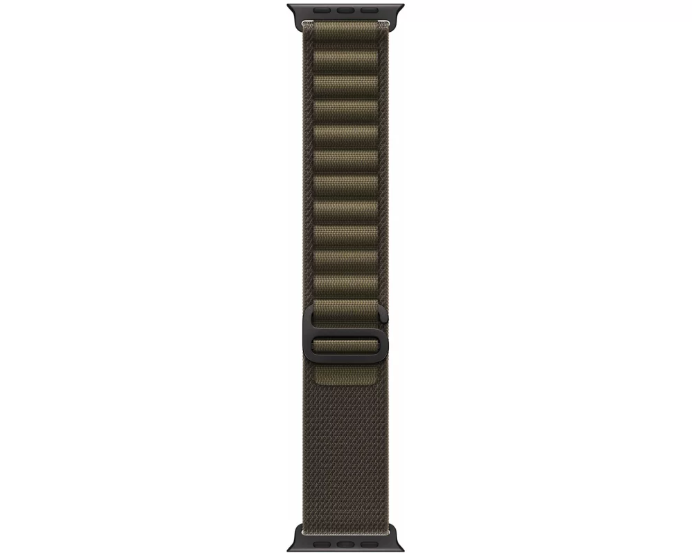APPLE 49mm Dark Olive Alpine Loop - Medium - Black Titanium Finish