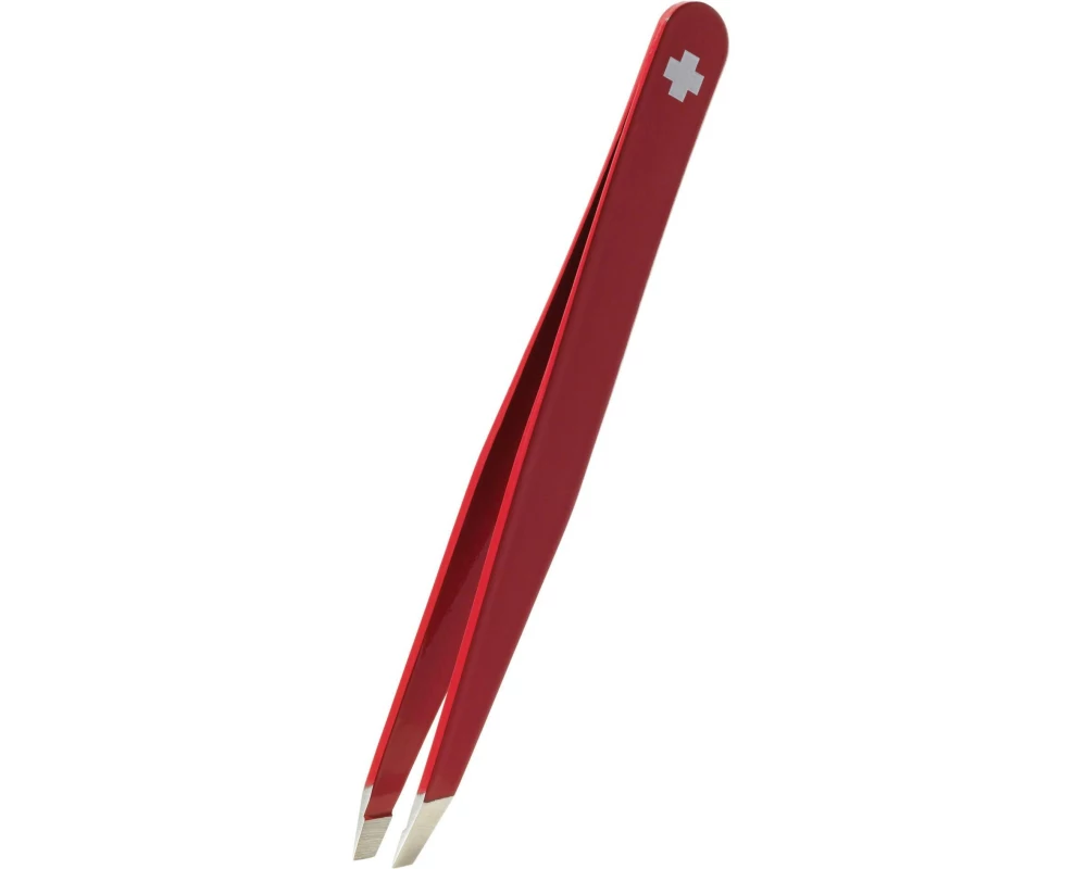 Rubis Pinzette schräg Inox rot CH, 1 Stück