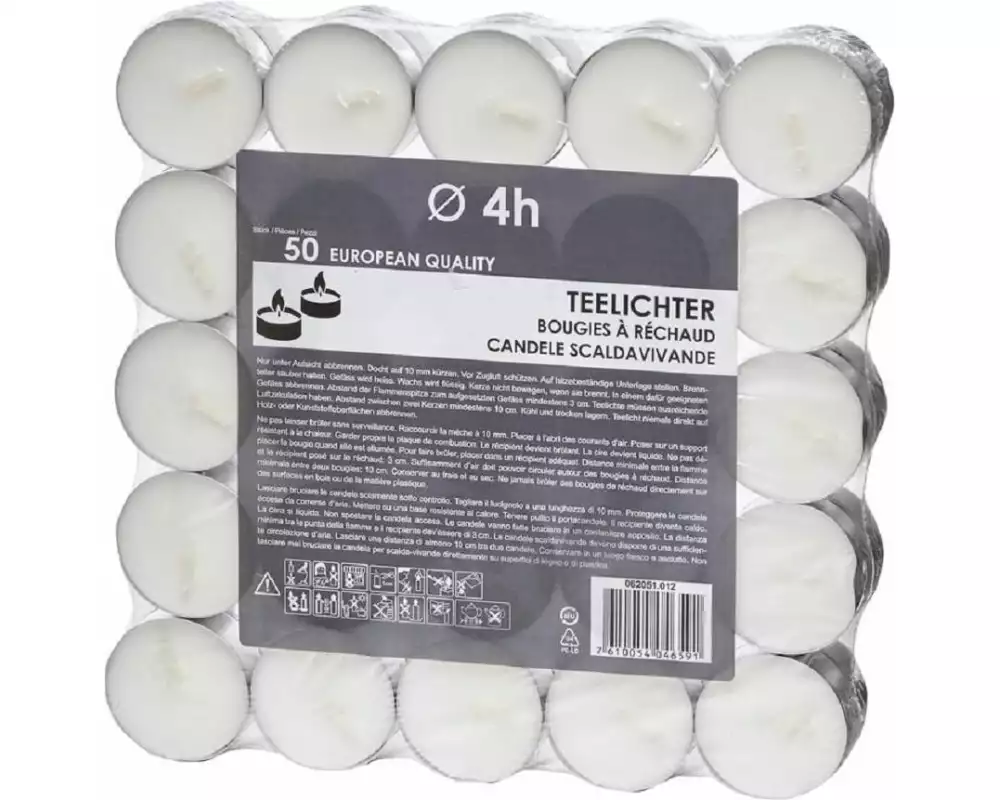 balthasar Teelichter Alu, 3.9 x 1.6 cm, 50 Stück
