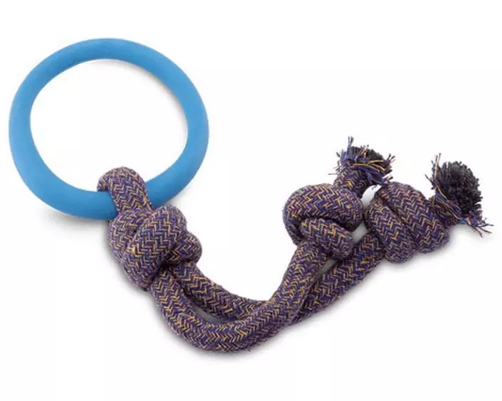 Beco Pets Hunde-Spielzeug Hoop on Ropeblau L, 37 cm