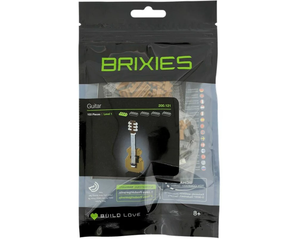 BRIXIES Bausteinmodell Gitarre aus 103 Bausteinen