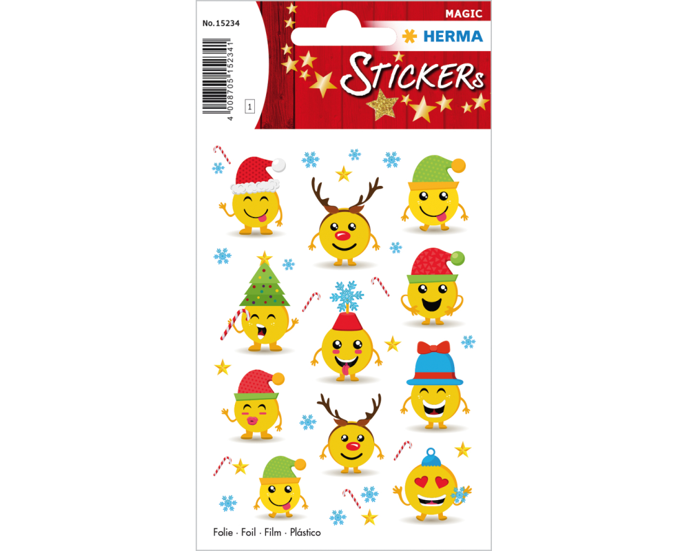 Herma Stickers Weihnachtssticker Weihnachtsemojis 1 Blatt / 11 Sticker